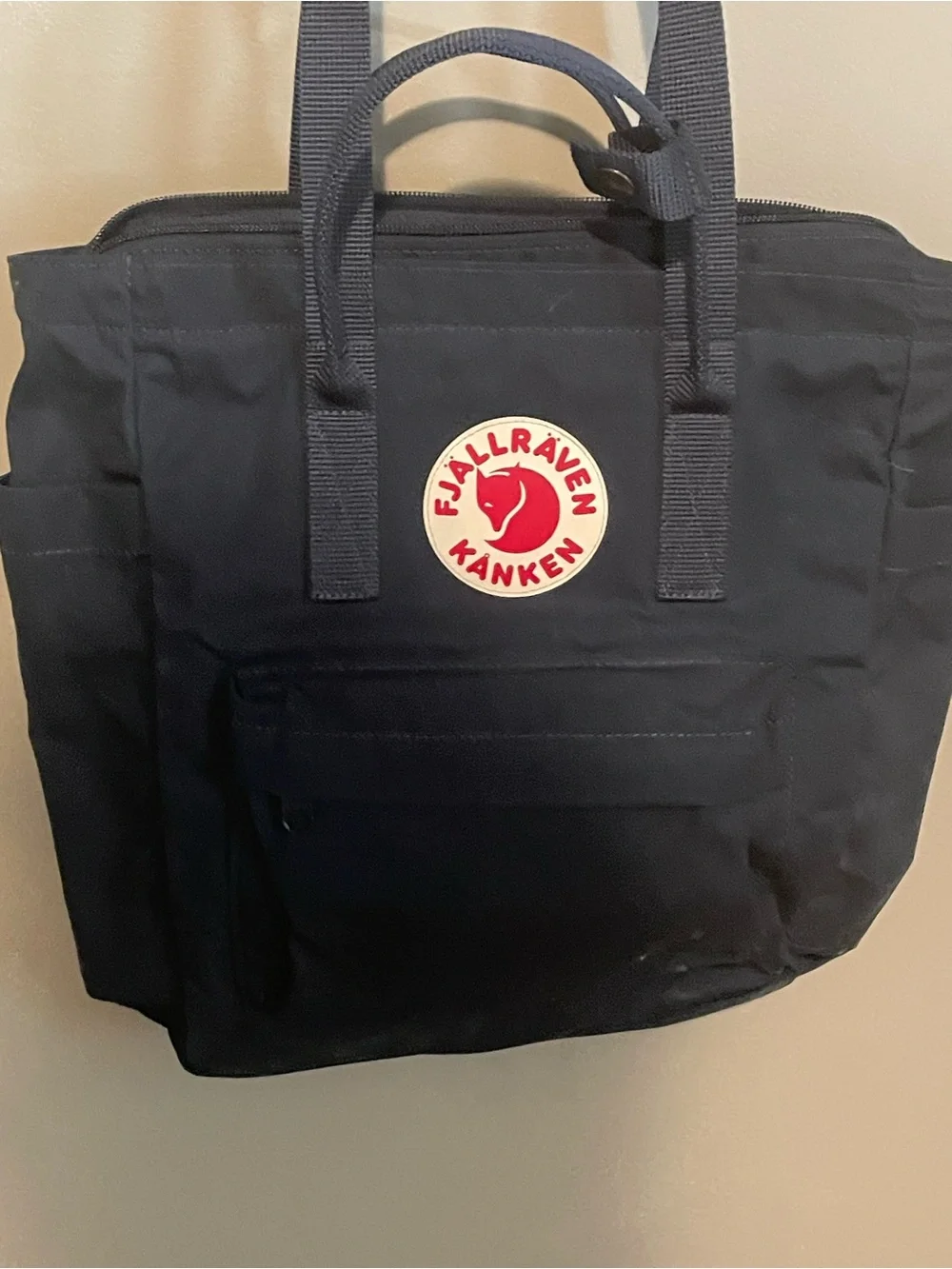 Fjallraven Kanken Tote Bag - Black with Red Logo